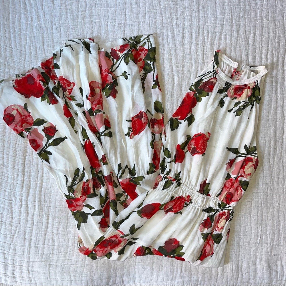 Wilfred Red and White “Effet” Floral Maxi Dress, size XS